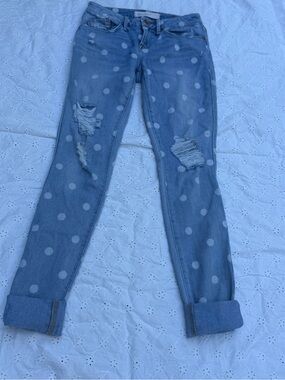 Marc Jacobs Light Blue Polka Dot Boyfriend Jeans Size 27